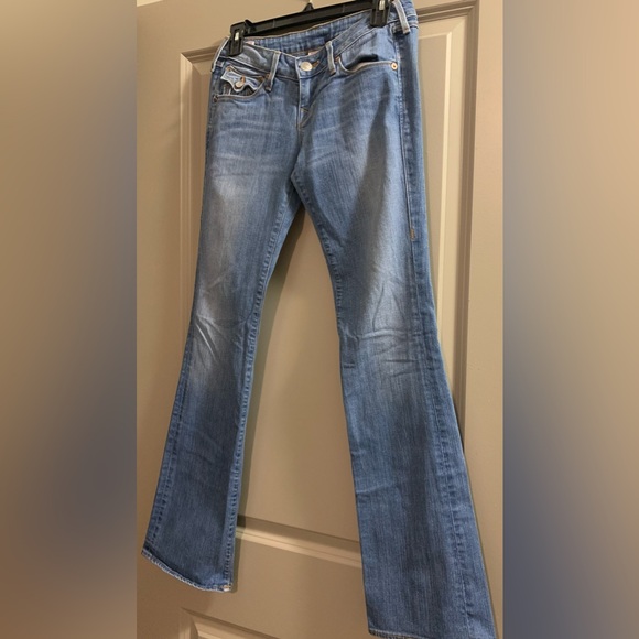 True Religion Becky Bootcut Flare jeans size 26 Medium Wash Made in USA 90s Y2K - Picture 3 of 14